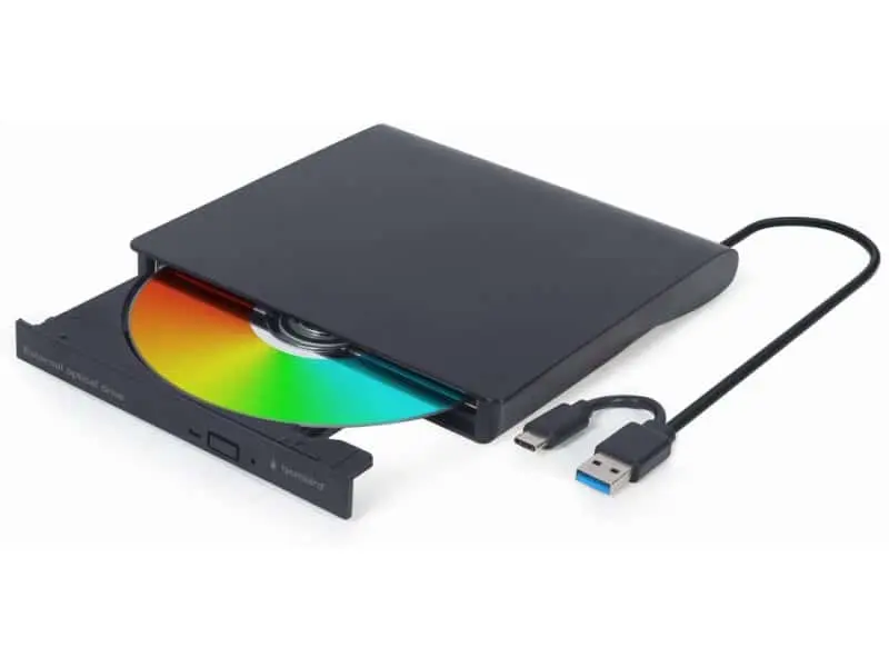 GEMBIRD EXTERNAL CD/DVD±RW WRITER SLIM USB& USB-C DVD-USB-03 BLACK 